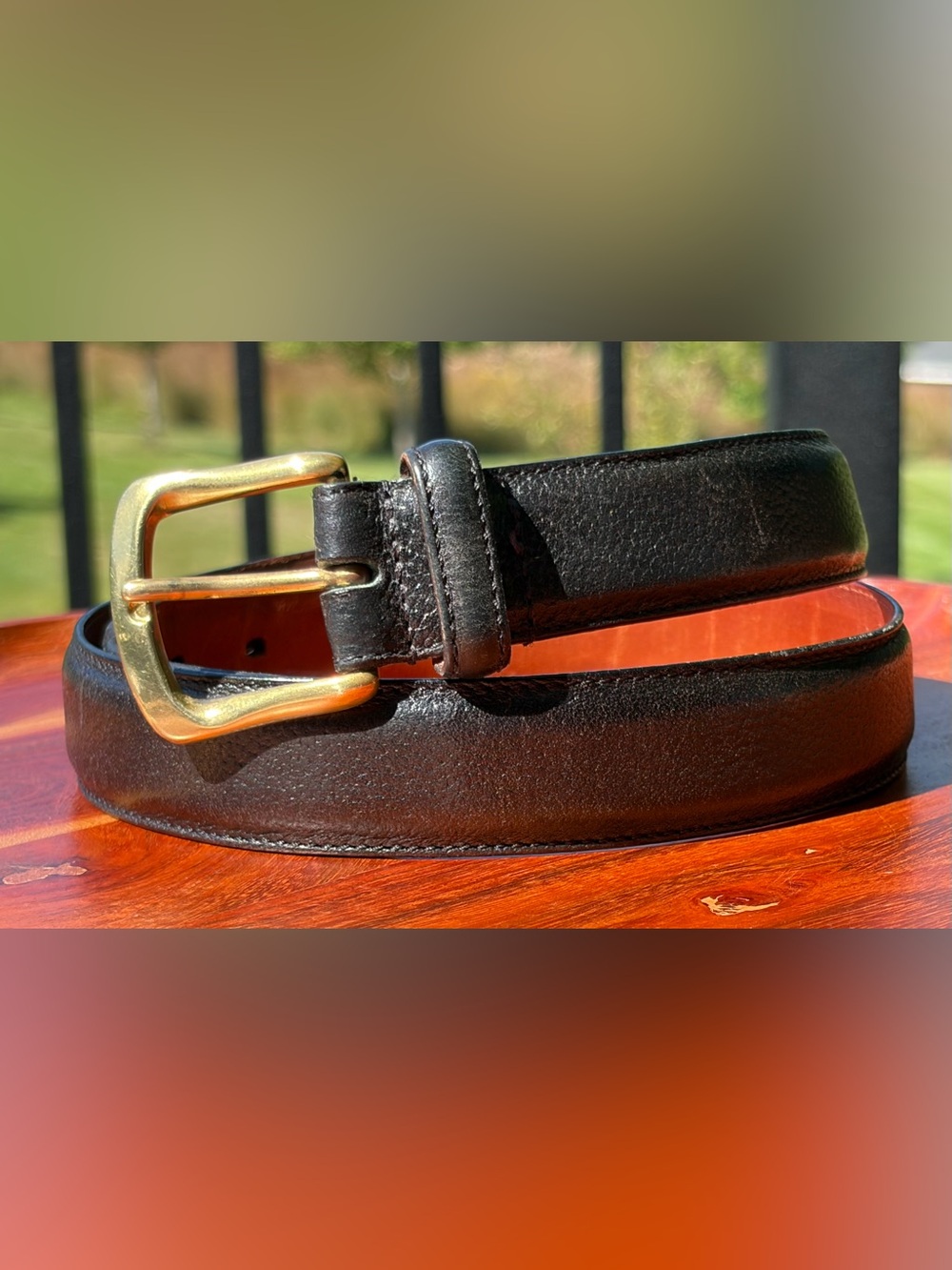 Vintage COACH Black Leather Men’s Dress Belt Brass Buckle 5952